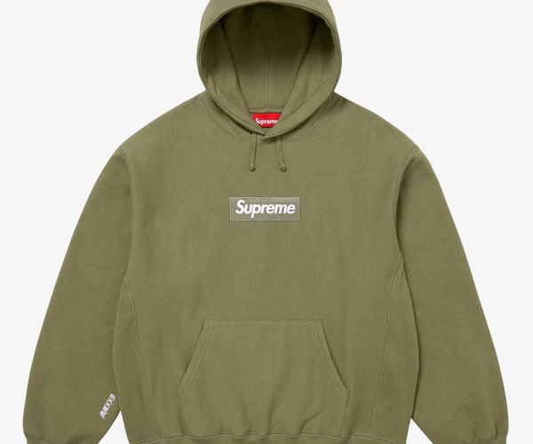 Supreme FW25 Box Logo Hooded Sweatshirt, Light Olive