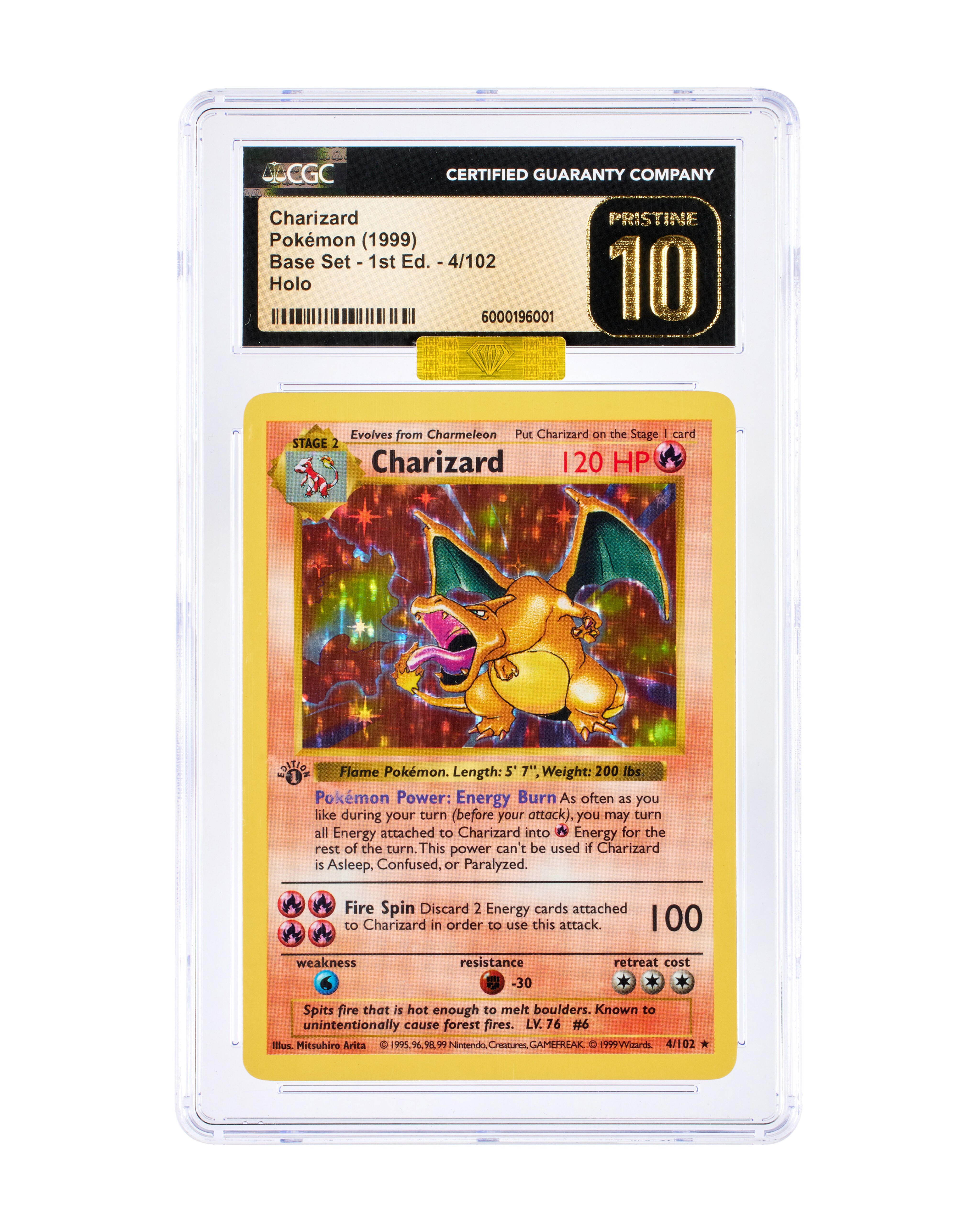 1999 Pokémon Base Set Charizard Holo 1st Edition PSA 10