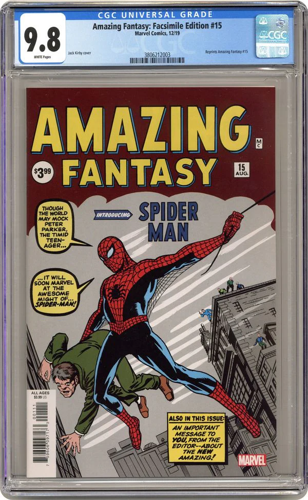 Amazing Fantasy #15 CGC 9.8 WP Spider-Man First Appearance