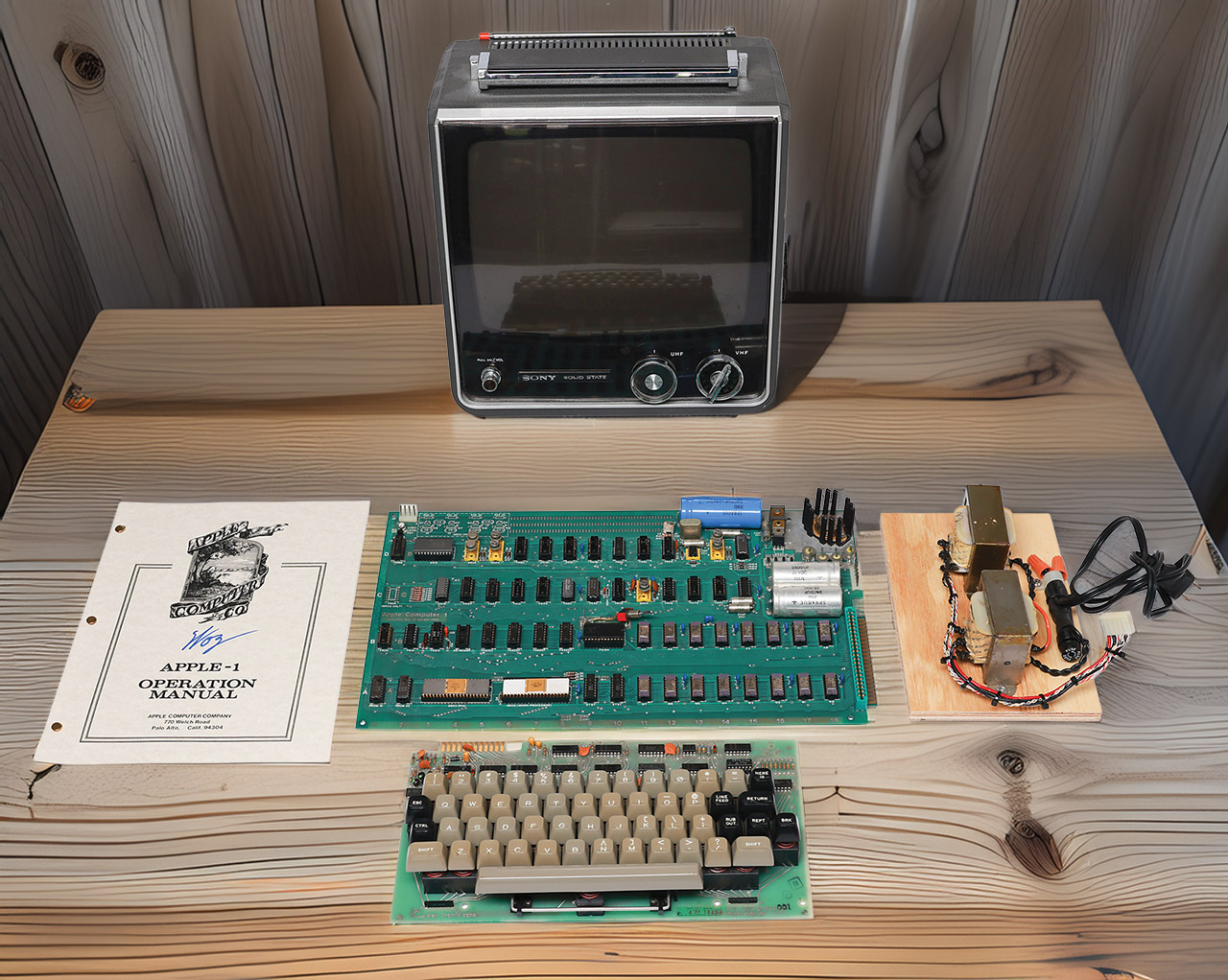 Apple-1 Prototype Board #0 with Original Peripherals (1976)
